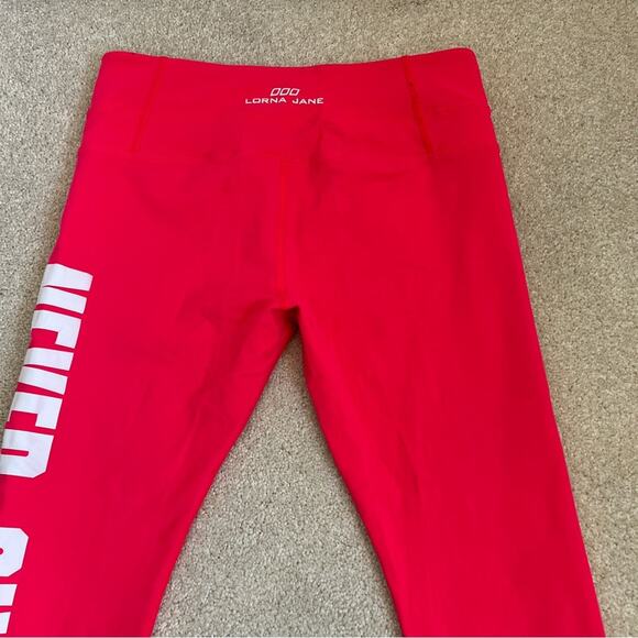 Lorna Jane Never Give Up Hot Pink Cropped Leggings Women’s Size L - Picture 4 of 10